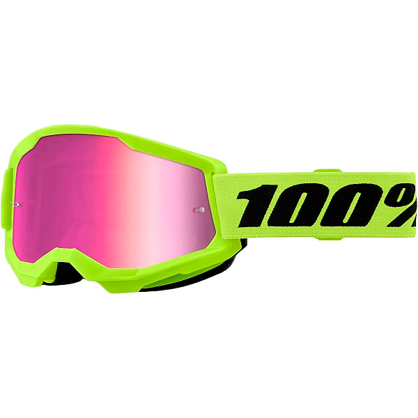 Óculos 100% Strata 2 Amarelo Neon Espelhado