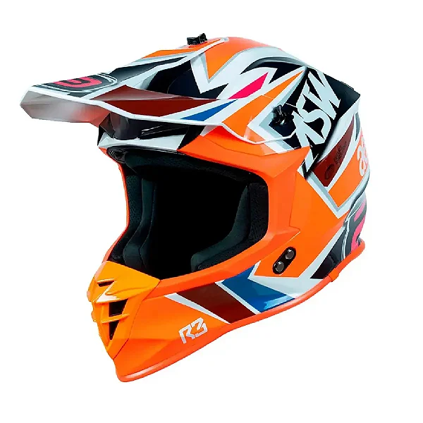 Capacete Asw R3 Takker Laranja-Branco