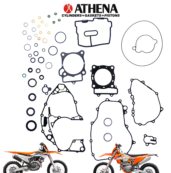 Jogo de Juntas KTM 350 SXF 19/22 EXCF 350 20/22 HUSQ FE 350 20/22 c/ Retentor De Válvula + Borrachas Athena