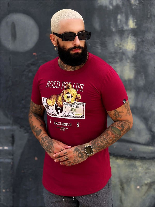 Camiseta Vermelha Dólar com o Urso | BFL