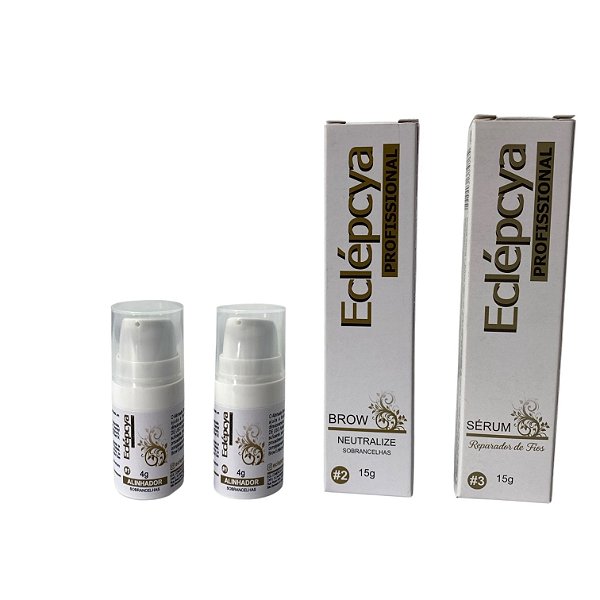 Kit Brow Lamination -2 Alinhador 4g 1 Neutralize 15g e 1 Sérum reparador