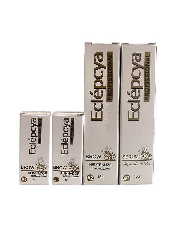 Kit Brow Lamination -2 Alinhador 4g 1 Neutralize 15g e 1 Sérum reparador