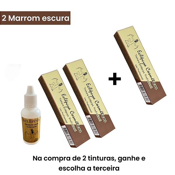 2 Tinturas Marrom escura Eclépcya e 1 Ox. - Ganhe 1 tintura a sua escolha