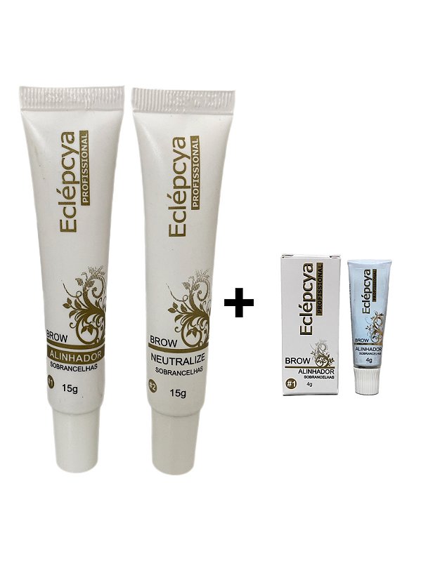 Alinhador Soft 15g e Neutralize Brow Eclépcya + Alinahdor 4g (Passo 1 e Passo 2 Brow lamination)