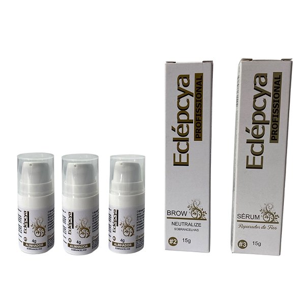 Kit Brow Lamination - 3 alinhadores, 1 Neutralize e 1 Sérum Reparador
