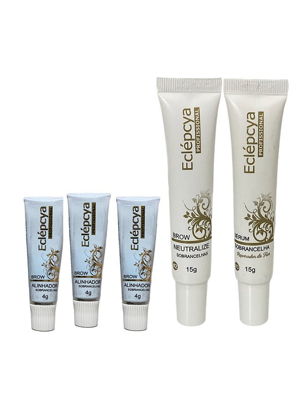 Kit Brow Lamination - 3 alinhadores, 1 Neutralize e 1 Sérum Reparador