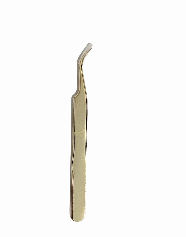 Pinça para extensão de cílios - REF 330 dourada