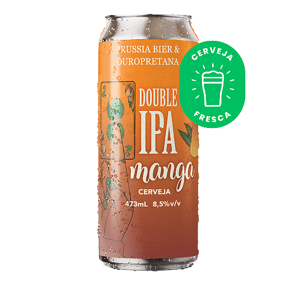 CERVEJA DOUBLE IPA COM MANGA LATA 473ML UNIDADE