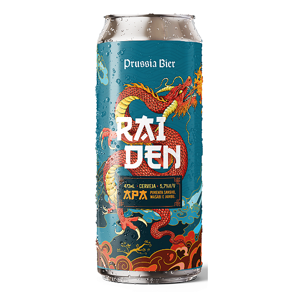 CERVEJA RAIDEN - AMERICAN PALE ALE COM WASABI, JAMBU E PIMENTA SANCHO - UNIDADE 483ML