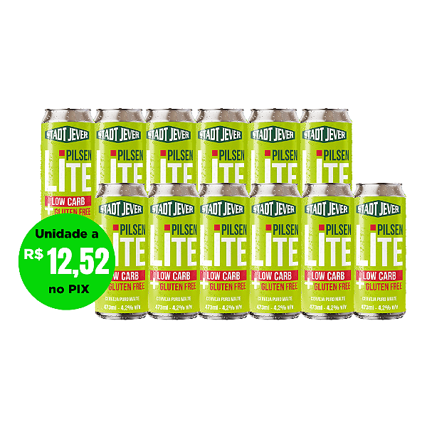 Pilsen Lite SEM GLUTEN - Stadt Jever - 12 Latas 473ml
