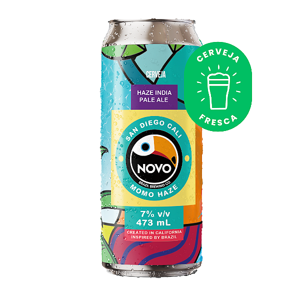 CERVEJA NOVO BRAZIL MOMO HAZY IPA - LATA UNIDADE 473ML