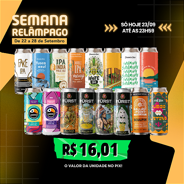 TODAS AS IPAs DO ESTOQUE (uma de cada) – 16 Latas