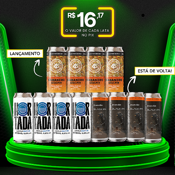 Lançamentos (Ballast Point Habanero, Black IPA e Nortada Salty IPA) – 12 IPAs