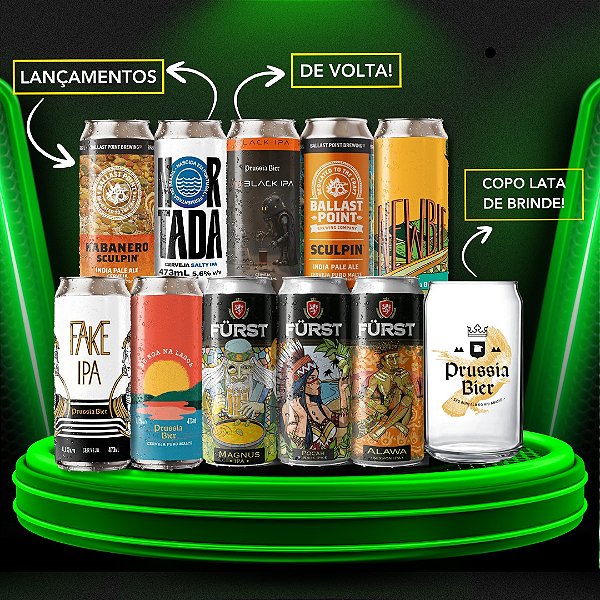 Uma IPA de cada + Copo Lata – 10 Latas