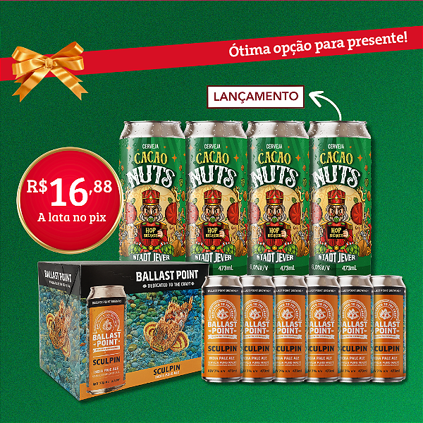 Cacao Nuts + Pack Ballast Pint Sculpin - 10 Latas 473ml