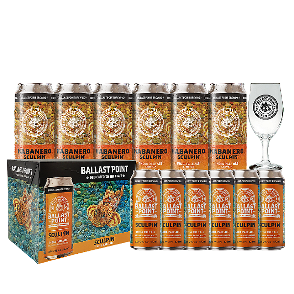 Kit Ballast Point - Sculpin e Habanero – 12 Cervejas + Taça