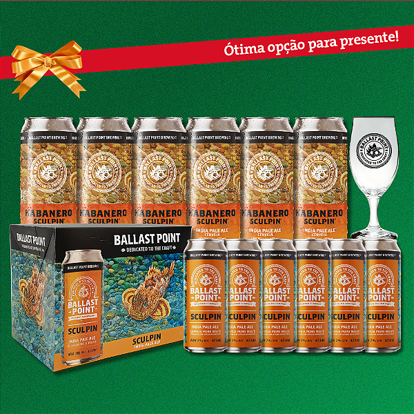 Kit Ballast Point - Sculpin e Habanero – 12 Cervejas + Taça