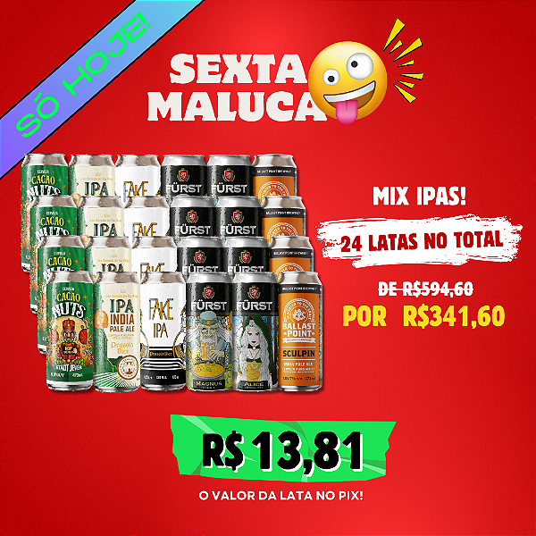 Kit Festa Mix IPAs - 24 Latas