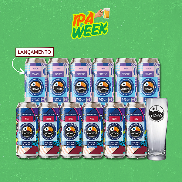 Kit Novo Brazil Brewing – 12 Latas + Copo 650ml