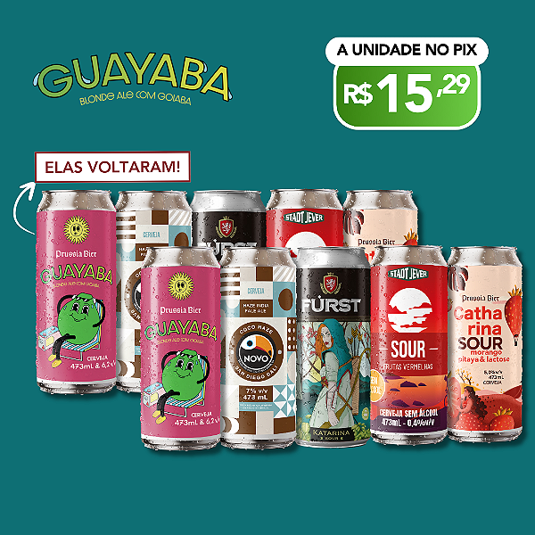 Cervejas com frutas - 10 Latas