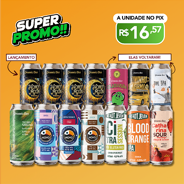 Super promo Honey Moon + Novidades – 14 latas