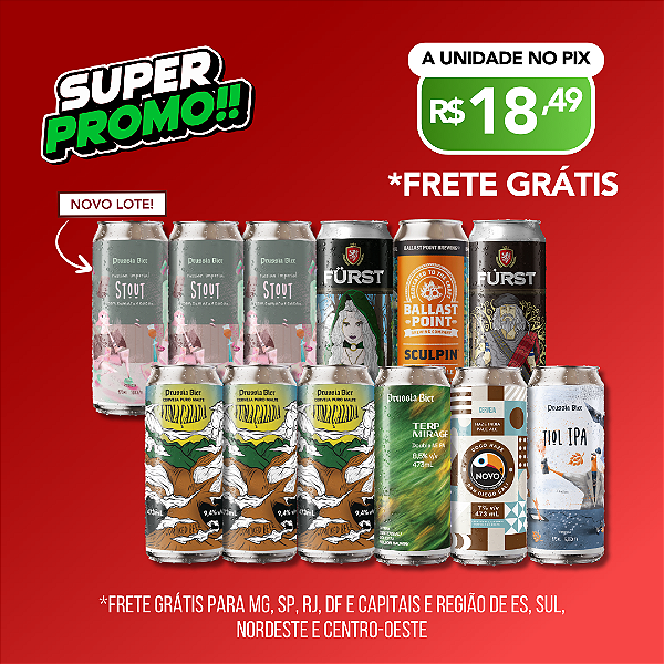 Super Promo MIX cervejas fortes – 12 latas