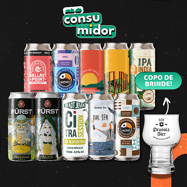 IPAs + Copo Hop Master – 10 latas de 473ml