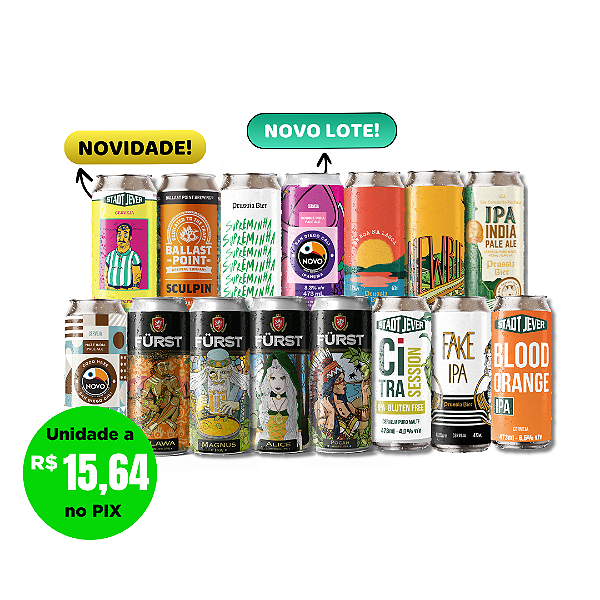IPA Lover – Todas as IPAs do Estoque - 15 latas de 473ml