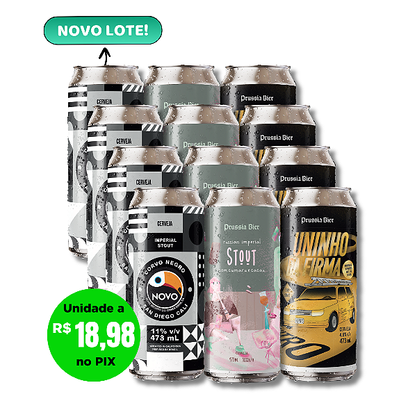 Trilogia de Stout – cervejas escuras – 12 latas