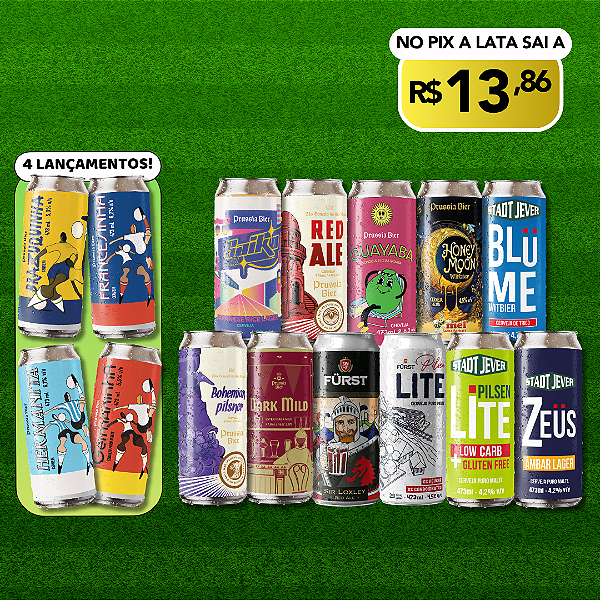 Cervejas Leves + Kit da Copa – 15 Latas