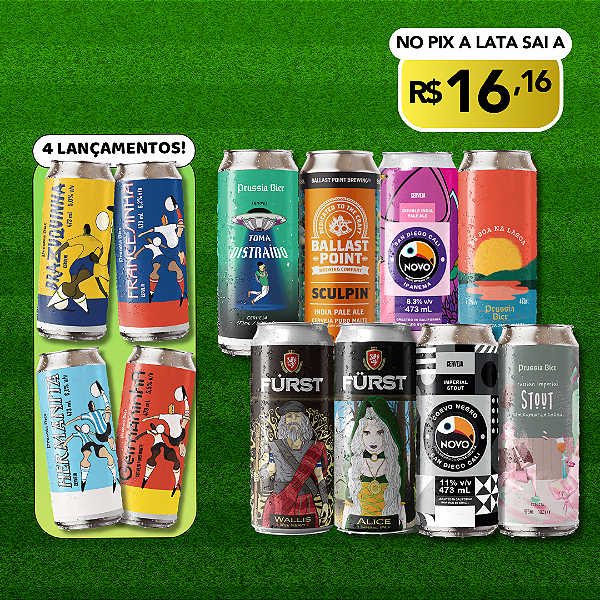 Cervejas Fortes + Kit da Copa – 12 Latas