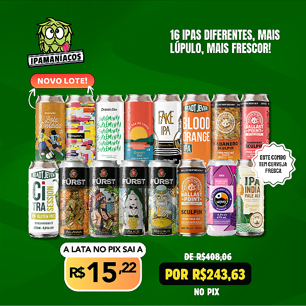 IpaManiacos – Uma lata de cada - 16 latas