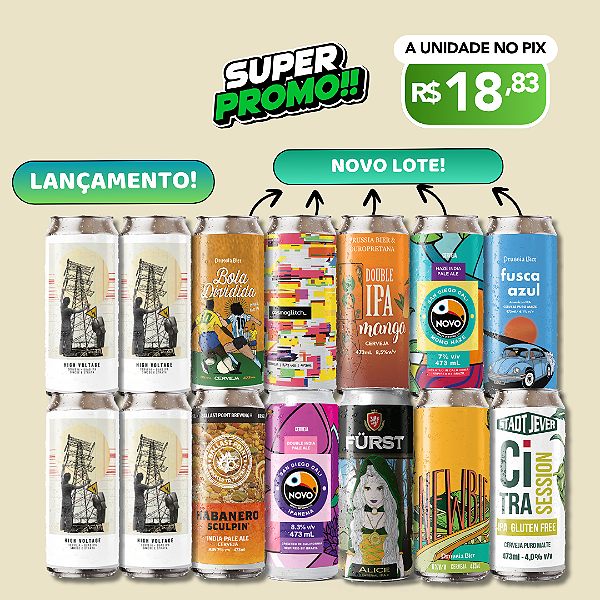 Super Promo High Voltage Quad IPA Mix IPAs – 14 Latas