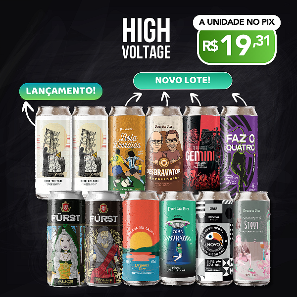 Cervejas Pancadas + Quad IPA High Voltage – 12 latas
