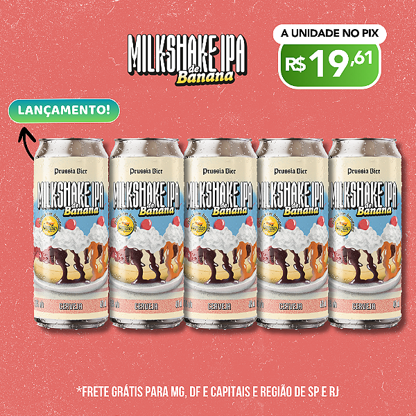 Milkshake de banana – 5 latas