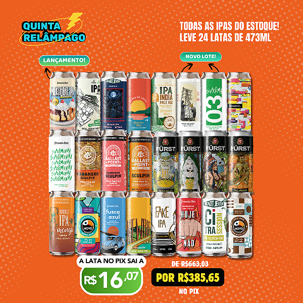 Quinta Relampago - Todas as IPAs do Estoque - 24 latas