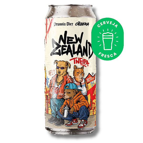 Cerveja New Zealand (Triple NEIPA) Prussia Bier + Cão de Rua - unidade - Lata 473ml