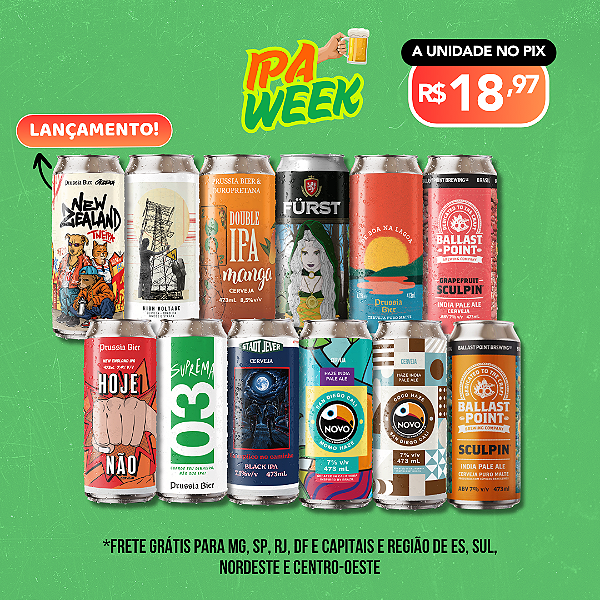 IPAs Alto Teor Alcoólico - 12 Latas