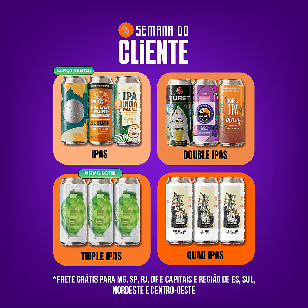 Escadinha de IPA - IPA, Double, Triple, Quad IPA - 12 Latas