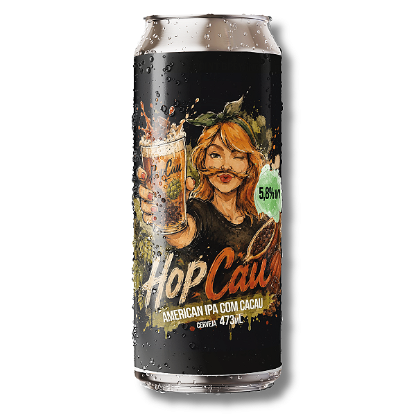 Cerveja Hopcau (American IPA com Cacau) Confia na Mari + Prussia unidade - Lata 473ml