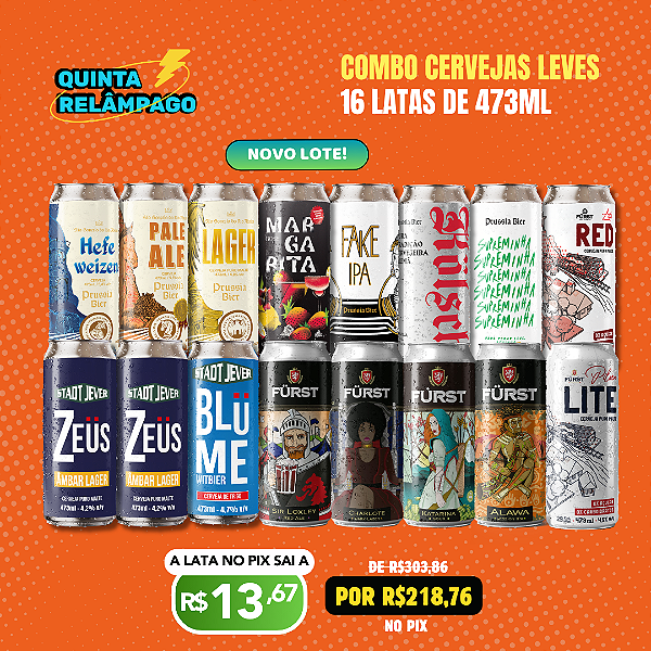 Quinta Relampago - Cervejas Leves – 16 Latas