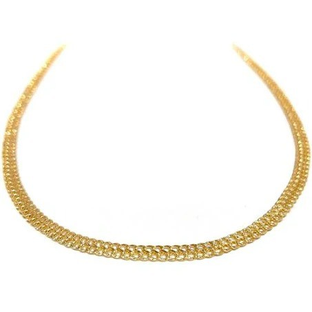 Colar Chocker Lacraia Trançada Corrente Semijoia Banhada a Ouro 18K