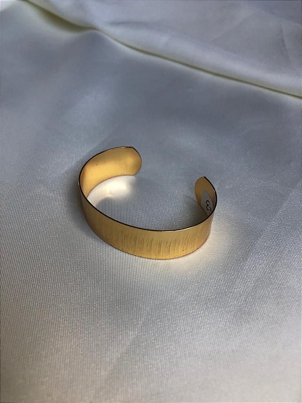 Bracelete Lixado Grosso Ajustavel - Semijoia Banhada a Ouro 18K