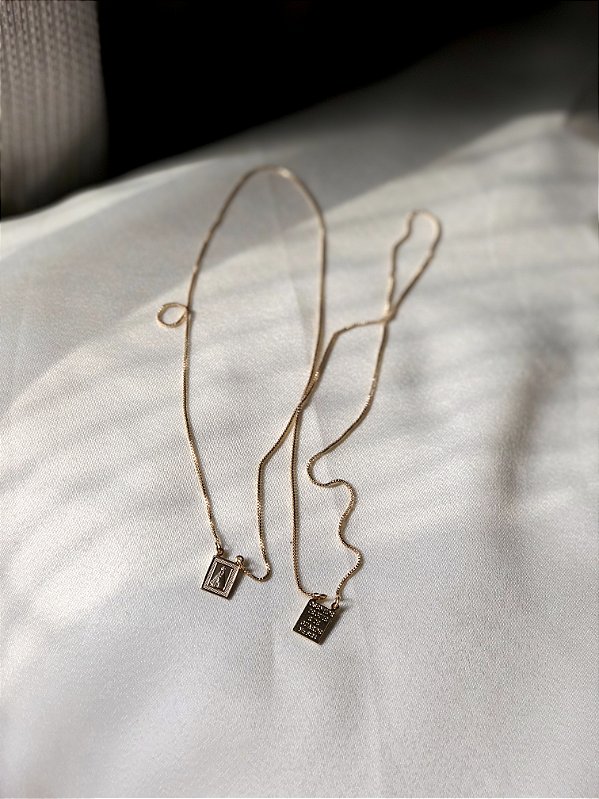 Escapulário Nossa Senhora Com Oração- Banhado em Ouro 18K