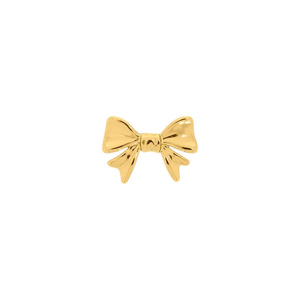 Brinco Laço de Presente Liso - Brinco Pequeno a Médio - Semijoia banhada a Ouro 18k