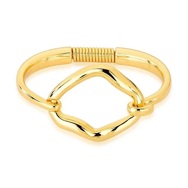 Bracelete Organico Oval Vazado  - Semijoia Banhada a Ouro 18K ou Ródio