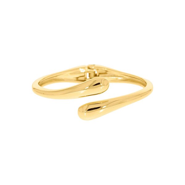 Bracelete Duas Gotas Liso- Semijoia Banhada no Ouro 18k