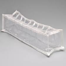 Colmeia Organizadora Para Calcinhas com 10 Nichos 10x12x35cm -  Transparente com Detalhes Brancos
