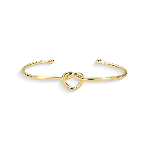 Bracelete Nó Aberto Ajustável Dourado - No – Semijoia Minimalista - Semijoia Banhada em Ouro 18K