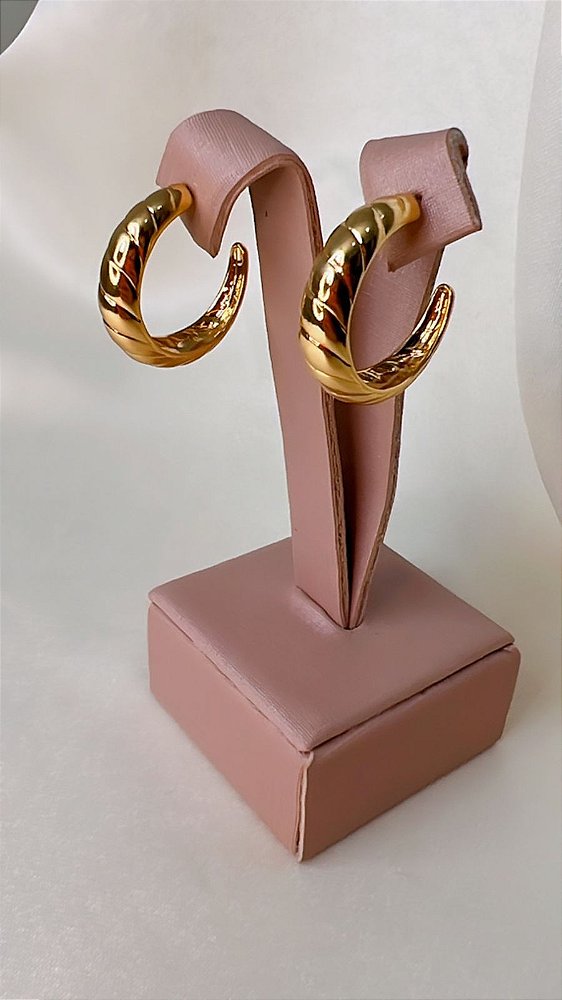 Brinco Argola Lisa Croissaint - Banhado a Ouro 18K - Semijoia